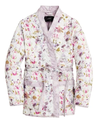 Chaqueta envolvente reversible acolchada floral PrimaLoft L Flora Obscura x J.Crew nueva con etiquetas Foto 1 de 4