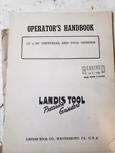 Landis Grinder Manual Original with Drawings - Picture 1 of 4