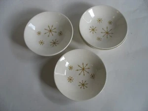 S/8 MCM ROYAL CHINA STAR GLOW ATOMIC STARBURST 5 1/2" FRUIT/DESSERT BOWLS DISC - Picture 1 of 5