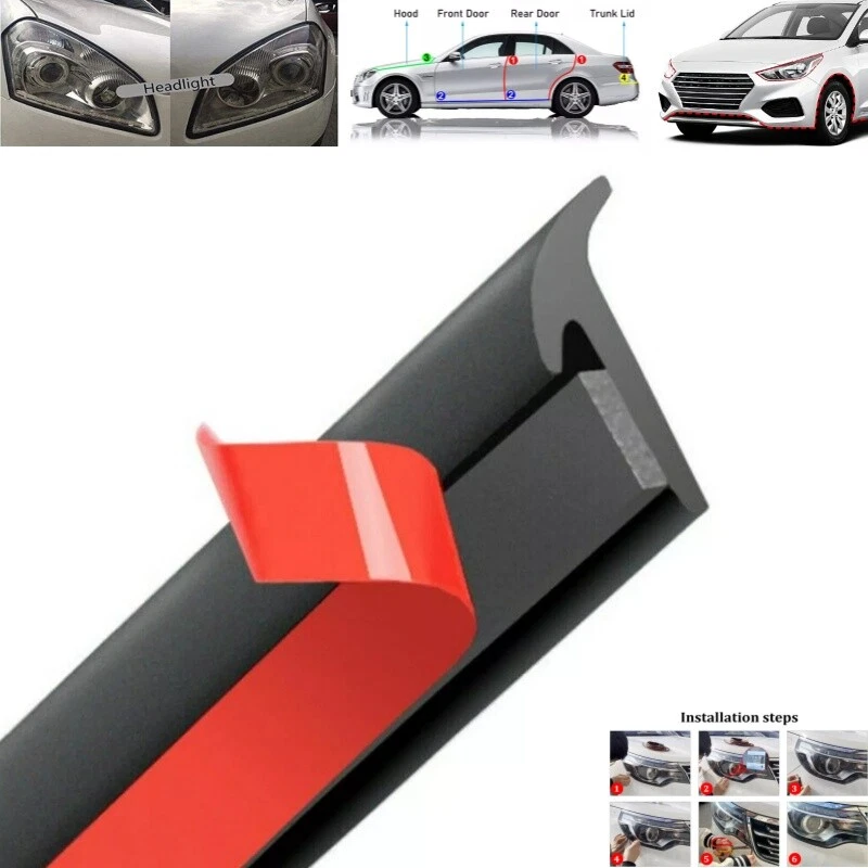 Tira de sello de goma tipo T para moldura de borde de ventana lateral de puerta de coche de 5M Foto 1 de 4