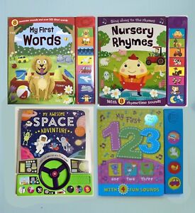 Interactive Sensory Multi Sound Book Bundle of 4 Birthday Gift Ages 0-1 New!!