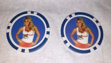 Hooters Hotel Casino Las Vegas Souvenir Hooters Fille Puce Poker - Lot de 2 Bleus