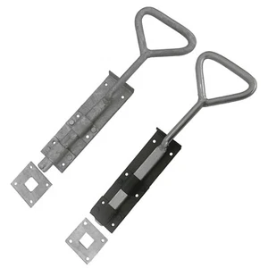 Schleifengriff Dropdown Bolzen verzinkt schwarz 12""/24"" Schuppen Garage stabile Tür Torverriegelung - Bild 1 von 5