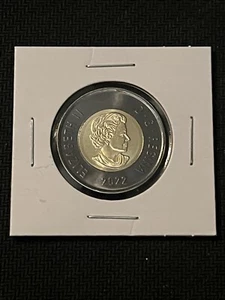 2022 Canada Black Ring Solemn Toonie $2 commemorates Queen - from Mint Roll UNC - Foto 1 di 4