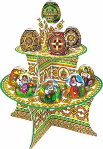 Decorative Cardboard Stand for Easter Eggs +7 Easter Egg Wrap+ Egg Dyes 5 Colors - Picture 1 of 4