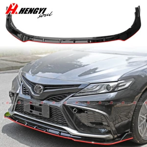 For 2021-2024 Toyota Camry SE XSE Front Bumper Lip Splitter Spoiler Black & Red - Picture 1 of 7