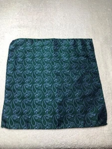 MENS POCKET SQUARE HANDKERCHIEF 100% POLYESTER 10" X 10" GREEN AND GRAY - Picture 1 of 4