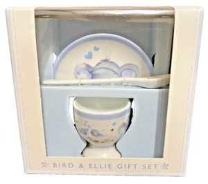 English Bird & Ellie Baby Ceramic Egg Cup Spoon Gift Set - B0Y - Mint in Box - Picture 1 of 6