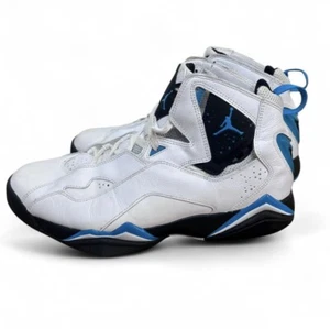 NIKE Air Jordan Men’s True Flight Sneakers - White, Blue, Black - Size 9.5 - Picture 1 of 5