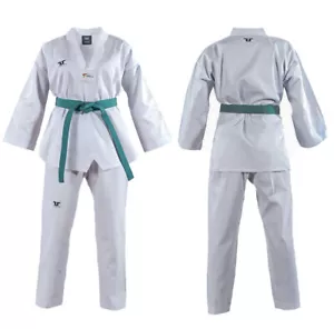 Dobok Basic Tusah Uniform Cou Blanc pour Taekwondo Approuvé Wt - Picture 1 of 6