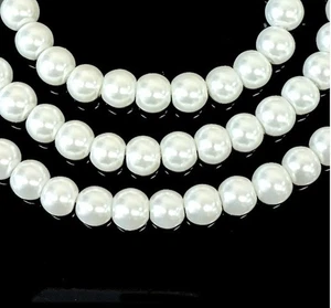 1000pcs 8mm white round glass pearl loose beads wedding decoration, Jewel Making - Picture 1 of 3