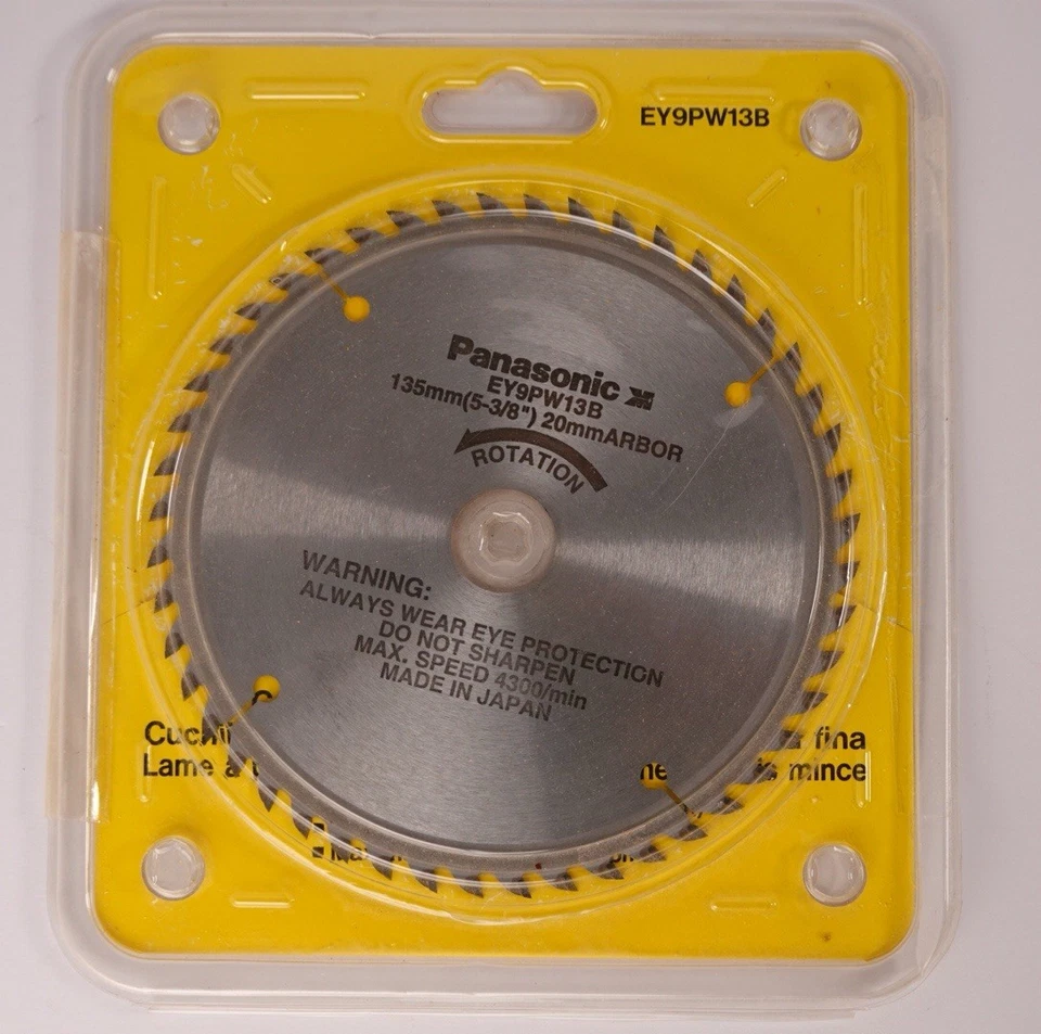Hoja de corte de madera genuina Panasonic EY9PW13B 5-3/8" para punta delgada de carburo de madera Foto 1 de 4