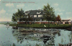 Smith’s Tavern Long Lake Channel Portage Lakes Akron Ohio 1910s Postcard - Picture 1 of 2