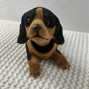 VINTAGE NEU SPIELZEUG HUND GLASAUGEN PLÜSCH BEWEGLICHER KOPF AUTO ARMATURENBRETT - Bild 1 von 10