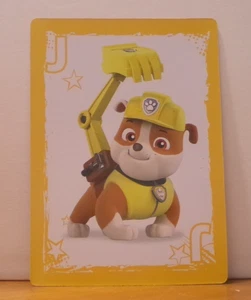 PAW PATROL OVERSIZE 3 1/2" X 5" PLAYING TRADING CARD - RUBBLE THE JACK YELLOW - Picture 1 of 2