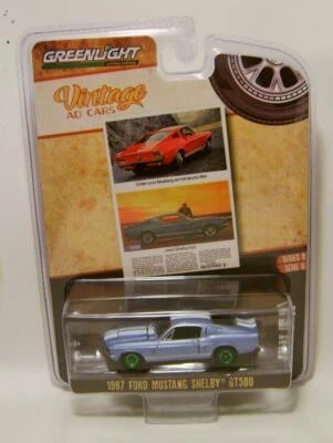 1967 '67 FORD MUSTANG SHELBY GT500 CHASE CAR VINTAGE AD CARS GREENLIGHT 2023 - Image 1 of 3