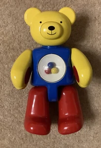 Vintage Ambi Toys Action Teddy.Rattle, Moving Limbs, Dial, Squeaky Nose 1998 VGC - Picture 1 of 6
