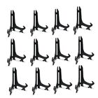 5 Inch Black 12pcs/Set Plastic Easels Plate Display Stands Picture Frame Stan...