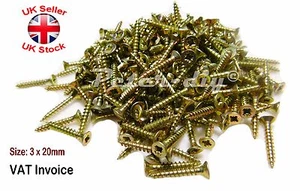 Tornillos Pozi PZ1 galvanizados en zinc amarillo 3 x 20 mm Paquete de: 1000 - Imagen 1 de 1