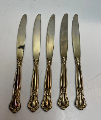 Juego de 5 cuchillos de cena Godinger Gold Electroplate Grand Master Foto 1 de 4