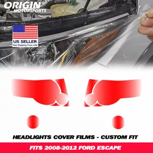 PreCut Headlights Protection Clear Covers Bra Film Kit PPF Fits 2008-2012 ESCAPE - Foto 1 di 5
