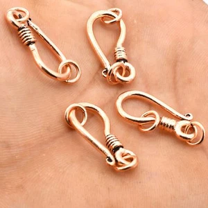 8 Pcs 25X12mm Bali S Hook Clasp Eye Clasp Oxidized Copper Fish Hook - Picture 1 of 2