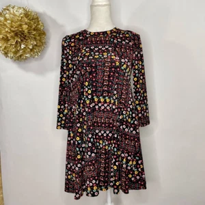 BCBGeneration Abito Cambio Donna XS Multicolore Floreale Schiena Aperta Mini Manica 3/4 - Foto 1 di 6