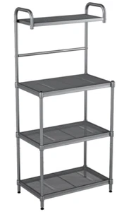 4-Tier Kitchen Microwave Storage Rack with Metal Shelves - Picture 1 of 10