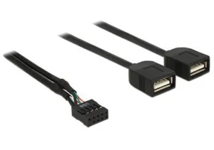 Cable USB Pinheader cable adaptador 10 pines a 2x conector USB 2.0 40 cm - Imagen 1 de 1
