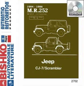1984 1985 1986 Jeep CJ-7 Scrambler Shop Service Repair Manual CD OEM Guide - Picture 1 of 1