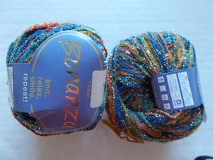 Universal Yarn Bonanza glitter fashion yarn, Backdraft, lot of 2 (137 yds ea) - Picture 1 of 2