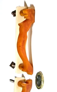 PAIR BUTTERSCOTCH BAKELITE ART DECO MERMAID PULL HANDLES TESTED PHENOLIC CATALIN - Picture 1 of 6