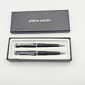 Vintage PIERRE CARDIN Black Sparkling Top Pen And Mechanical Pencil Set - Picture 1 of 6