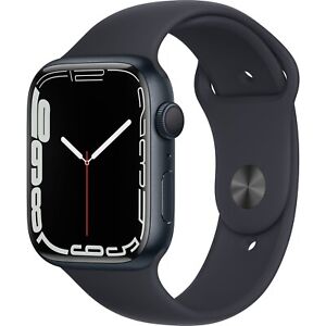 Apple Watch Series 7 (GPS 45mm Midnight Aluminum, Sport Band MKN53LL/A) New