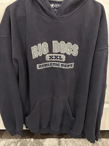 Vintage Big Dogs Mens BLACK XXL ATHLETIC DEPT Fleece Hoodie SWEATSHIRT SIZE XL - Picture 1 of 3