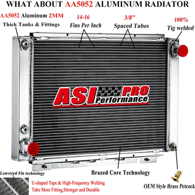 3Row Aluminum Radiator For Ford Thunderbird T-Bird 1961 1962 1963 1964 1965 1966 Foto 1 de 4