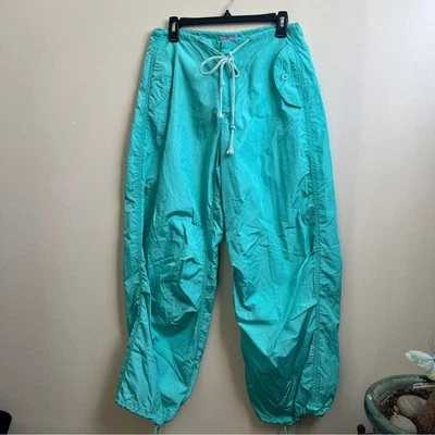 Edikted Rian Cargo Y2K 80s 90s blue Nylon Pants Size XS/S - Image 1 of 4