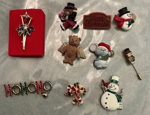 Lote de 10 broches prendedores vintage/navidad - Imagen 1 de 9