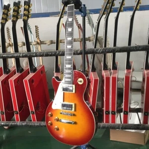 Guitarra eléctrica para zurdos Cherry Burst tapa de arce llama maciza diapasón negro - Imagen 1 de 8