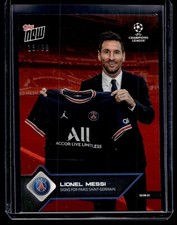 2021 Topps Now Lionel Messi Topps Signs For Paris Saint-Germain Red /99 