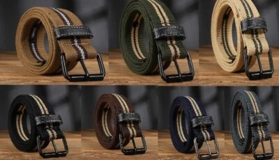 Hombres Mujeres Cinturón Lona Adecuado para Ropa de Trabajo Vestido Informal Estudiantes Viejo Joven Al Foto 1 de 4