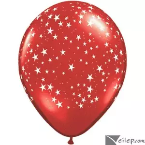 Stars Around Patriotic Stars 4th of July 11" Latex Balloons, 12 CT, Red White - Picture 1 of 1