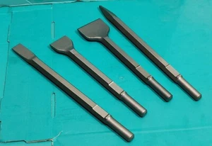4pc Breaker Hex Chisel Set Flat Point Kango 900 900KV 900X 928 950 950K 950X - Picture 1 of 6