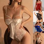 Ignite Passion with this Lace Teddy Lingerie Strappy Bodysuit for Women