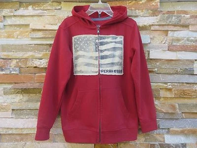 Perry Ellis Bordo Mangas Largas Cremallera Completa Niño Top Chaqueta Sudadera con Capucha Talla M (10/12) Foto 1 de 2