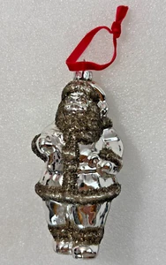 Vintage Quecksilber Glas Silber Weihnachtsmann Weihnachtsschmuck ~ Germany 6" - Bild 1 von 7