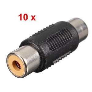 10 AV RCA Audio Video Female to Female Coupler Adapter Connector - Picture 1 of 2