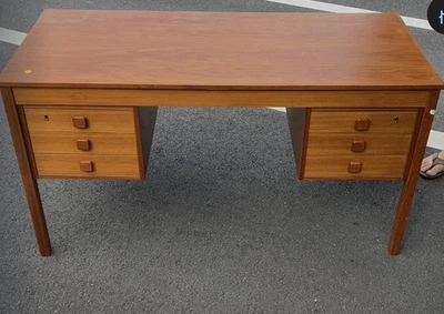 Secretária de biblioteca vintage dinamarquesa de teca dominó escritores møbler - Imagem 1 de 4