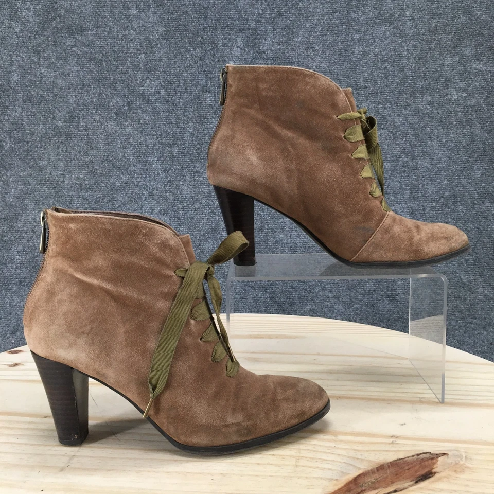 Женские сапоги Adrienne Vittadini 6 M ботильоны на шнуровке каблуки коричневая замша - Изображение 1 из 4