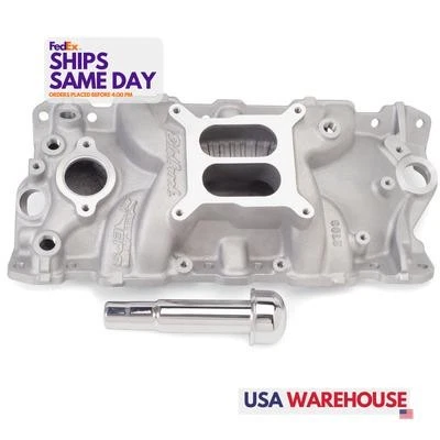 Edelbrock EDE2703 Dual Plane Aluminum Intake Manifold fits Small Block Chevy  - Image 1 of 4